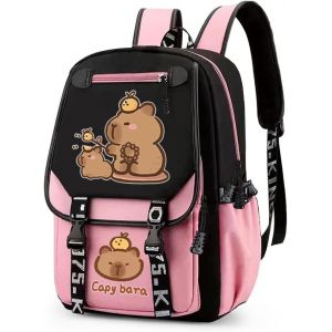 Capybara Sac &agrave; Dos Enfant,Capybara Sacs Scolaires Sac d'&eacute;cole Sacs Scolaires pour &Eacute;tudiant Outdoor Voyage &Eacute;cole Sortie de Printemps Daypacks Imperm&eacute;able 46x29x16cm.[B201] - Neuf