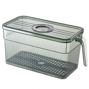 1 Pack Réfrigérateur Boîte De Rangement Avec Couvercle Et Poignée, De Fruits Et De Légumes De Bacs De Rangement Empilables Organisateur Pour Réfrigérateur, Cuisine - Sans Bpa - Neuf