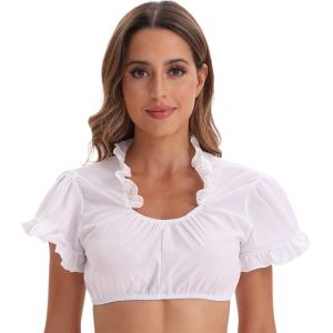 Utigh-Dirndl Femme Oktoberfest Chemisier En Dentelle Haut Femme Chic Et Elegant Blouse Top Femme - Neuf