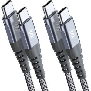 C&acirc;ble Usb C Vers Usb C 60W [1M/Lot De 2] Pd Charge Rapide Usb Type C C&acirc;ble De Charge Tress&eacute; En Nylon Pour Iphone 16 15 Pro Max, Samsung Galaxy S24 S23 S22 S21 S20/Note 20, Ipad Pro[CAB9162257] - Neuf