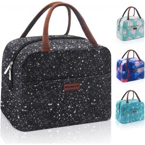 Sacs &Agrave; Lunch Pour Femme, Bo&icirc;te &Agrave; Lunch Pour Les Voyages De Travail, Sac &Agrave; Lunch Souple, Poches Isol&eacute;es De Plus Grande Capacit&eacute; (Ciel &Eacute;toil&eacute; Noir) - Neuf