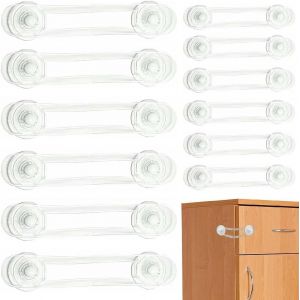 12 Pi&egrave;ces Bloque Porte,Securite Placard Enfant,Bloque Tiroir Securite Enfant,Bloque Porte Frigo,Securite Tiroir Enfant,Bloque Porte Placard Pour R&eacute;frig&eacute;rateur,Toilette,Four,Armoire.[J53] - Neuf
