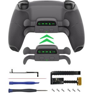 Kit de remappage avec 4 palettes arri&egrave;re pour manette PS5 BDM-030/040/050, coque modifiable pour manette PS5 avec boutons arri&egrave;re, poign&eacute;e caoutchout&eacute;e, fixation pour palettes PS5, Gris - Neuf