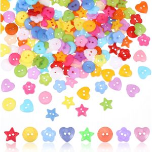 Mevronisshop-Lot De 200 Boutons Color&eacute;s Boutons En R&eacute;sine &Agrave; 2 Trous Bo&icirc;te De Rangement Pour Bricolage, Couture, Artisanat, Scrapbooking, Peinture, Cadeau Et D&eacute;coration - Neuf