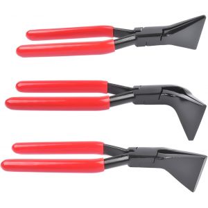 Ulteronixshop-Pince &Agrave; Plier Jeu De Pinces &Agrave; Plier La T&ocirc;le 3 Pi&egrave;ces Pince &Agrave; Border Droites 0&deg;, 45&deg; Et 90&deg;, Acier Au Carbone Noir Bruni, Rouge - Neuf