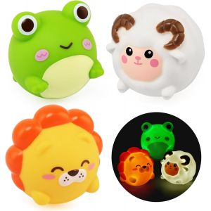 KAL-Jouet De Bain Bébé, 3 Pièce Jeux De Bain Pour Enfant 1 2 3 4 Ans, Animaux Lumineux Jouets Flottants Bain,Jouet À Bain Avec Lumière Led,Jeu D'Eau Jouet De Baignoire Piscine Pour Garcon Fille - Neuf