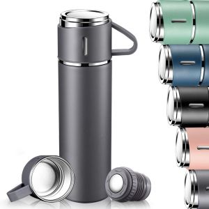 Eryi-Bouteille Isotherme, Gourde Isotherme Etanche Avec Tasse Et Couvercle, Sans Bpa, Mug Isotherme 500ml En Acier Inoxydable Pour Café Et Thé, Gourde Enfant Isotherme Pour Randonnée, Ecole, Travail - Neuf