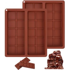 Moules À Chocolat Silicone 2 Pièces Antiadhésifs Diy Pour Barre De Chocolat, Bonbons Et Desserts - Neuf