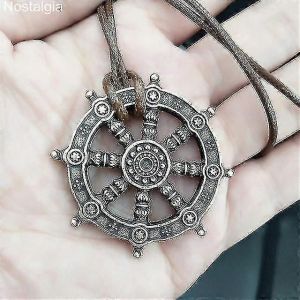 Roue De La Vie Samsara Talisman Bouddhiste Et Amulette Pendentif Bouddha Collier Dharma Bijoux Indiens Religieux - Neuf