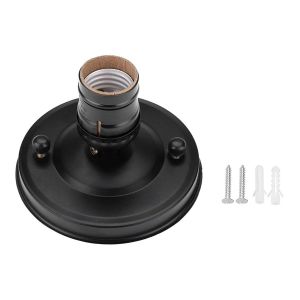 Support De Lampe E26/E27,Socle De Lampe De Plafond À Douille Rétro Support De Lampe Suspendu Adaptateur De Suspension(Le Noir) - Neuf