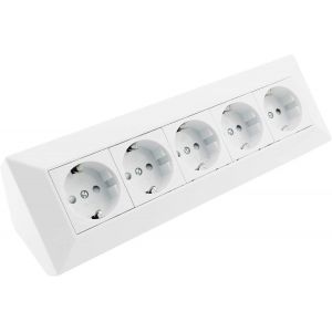 Bloc Multiprise 5 Prises De Cuisine 250 V5 Prises De Contact De Protection Pour Cuisine, Bureau, Atelier, Blanc[DYB980874] - Neuf