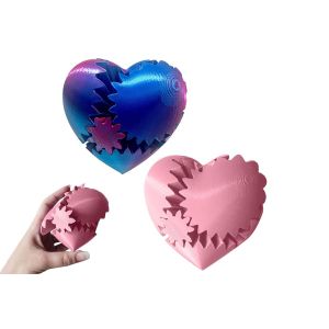 Lot de 2 balles anti-stress imprim&eacute;es en 3D en forme de c?ur pour soulager le stress et favoriser la relaxation - Neuf