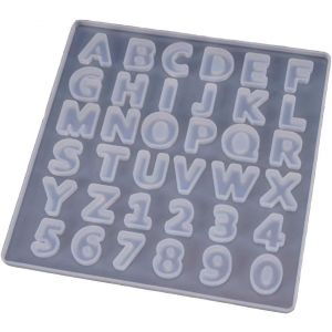 Kalanka-Lettres Chiffres Silicone Moulle Moule Chocolat Bonbons Cuisson Moule Diy Silicone R&eacute;sine Moules Artisanat Decoratif Pour Pendentifs Fabrication De Bijoux Diy Artisanat Avec Moulage Moules - Neuf
