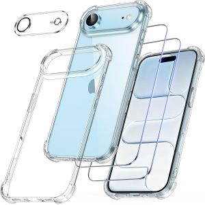 4 En 1 Coque Pour Iphone Air Avec 2 Verre Tremp&eacute; Et 1 Cam&eacute;ra Protecteur, [Coussin D'Air Int&eacute;gr&eacute;] Antichoc Antirayures Bumper Protection Housse Pour Iphone Air 6,5"", Transparent - Neuf
