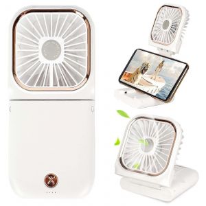 Mini ventilateur portable petit ventilateur &agrave; piles 5 en 1 comme banque d'alimentation Ventilateurs &agrave; main rechargeables USB Blanc - Neuf