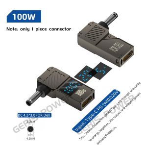 Connecteur D'Alimentation Usb C Pd Vers Dc 100W,19V 20V,Adaptateur D'Alimentation Universel Pour Ordinateur Portable,Prise De Chargeur,Convertisseur De Pointe Jack Pour Lenovo As.4.5X3.0Mm (For Dell) - Neuf