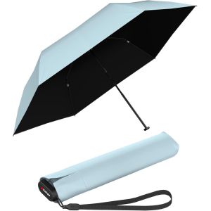 Parapluie de poche Ultra US.050 Slim Manual - Ultra l&eacute;ger et plat - R&eacute;sistant aux temp&ecirc;tes - Coupe-vent - 21 cm, Ice With Black Coating - Protection UV et contre la chaleur, 90 cm - Neuf