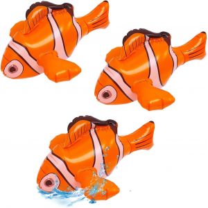 3 Pcs Poisson Clown Gonflable, Poisson Jouet Piscine, Poisson Tropical Gonflable Pour Piscine Plage Jouets Gonflable Enfants 27cm - Neuf