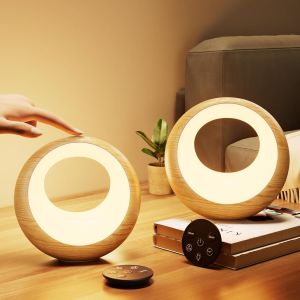 Lampe De Chevet Tactile À Intensité Variable Avec Télécommande, Veilleuse Rechargeable Par Usb Avec Couleurs Rvb Et 9 Modes, Lampe De Table Led Sans Fil Avec Fonction Minuterie Et Mémoire Pour - Neuf