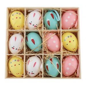 Hjlian Lot De 12 Oufs De Paques En Plastique Multicolores A Suspendre, Decoration Pour Enfants - Neuf
