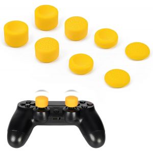 Shiba-Lot De 8 Capuchons Jaunes Pour Manette De Ps5/Ps4, Capuchons Antidérapants En Silicone Et Housses De Manette De Jeu ¿ Anti-T[1 - Neuf