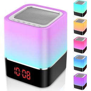 Haut-Parleur Bluetooth 5 En 1 Numérique Réveil Tactile Dimmable, Micro Sd Card, Mp3 Appels Mains Libres Touch Control, Pour Enfant Festival Noël Anniversaire - Neuf