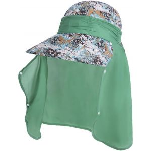 Kal-Chapeau De Soleil Femme Avec Protège Nuque Amovible Casquette Grande Visière Femme Casquette Protection 360°Contre Le Soleil Casquette Anti Uv Pour Plage Randonnée Jardin Camping Pêche - Neuf