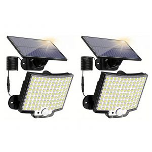 Lampe Solaire &Agrave; D&eacute;tecteur De Mouvement Avec 106 Led Pour Mur Ext&eacute;rieur Et Jardin - Neuf