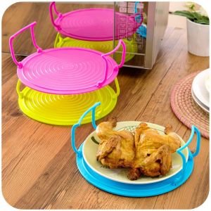 Support de cuisson vapeur rond à double couche, support de cuisson vapeur multifonctionnel en plastique, support de plateau pour micro-ondes, accessoires pour four à micro-ondes, 3 pièces - Neuf