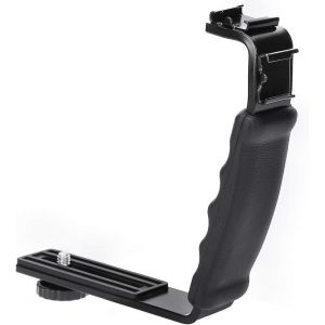 Support De Cam&eacute;ra En L, Stabilisateur Vid&eacute;o &Agrave; Poign&eacute;e En Forme De L Avec Interface Cold Shoe Pour Om 4/Pour Mobile 2 3[Z4926] - Neuf