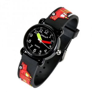 Montre Pour Enfants 3d, Bracelet En Silicone Imprim&eacute; Cartoon Fire Truck, Montre &Eacute;tanche Pour Filles Et Gar&ccedil;ons De 2 &Agrave; 12 Ans, Meilleur Cadeau Pour Enfants - Neuf