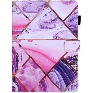Coque Tablette 10.1 Universelle Diamant Rose Violet Motif Etui a Rabat en Cuir PU avec Porte Carte Support Fonction Clapet Antichoc Housse de Protection Universel 9.5-10.5 Pouces Tablettes - Neuf