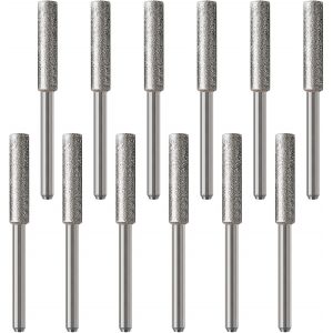 MEVRONISSHOP-12pcs Diamant Tron&ccedil;onneuse Aff&ucirc;teuse Bavure 4.8mm Outil de Meulage Fichier Aff&ucirc;tage Polissage pour Tron&ccedil;onneuse Meuleuse - Neuf