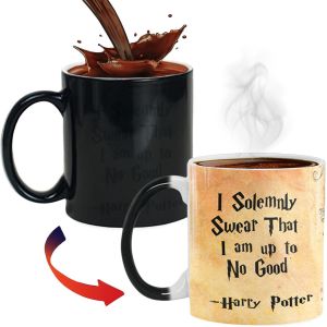 Eryi-Tasse À Café Magique Map, Sort Mug Changeant De Couleur, Carte Du Maraudeur Tasse,Magie Mug Thermoréactif,Nouveauté Cadeau Pour Homme Femme Ami Fans De Sorciers Et Magie 330ml(Cartes) - Neuf