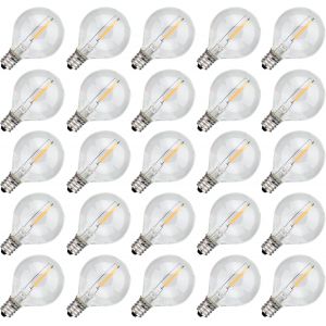 Lot De 25 Ampoules De Rechange G40-0,6 W-2200 K-Blanc Chaud-Culot E12-Pour Balcon,Véranda,Fête,Éclairage De Terrasse,Mariage,Balcon,Décoration-Tension 220-240 - Neuf