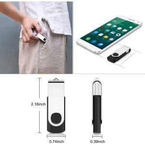 Cle USB 32GB Lot 2 Cl&eacute; USB Flash Drive 2.0 M&eacute;moire Stick Stockage Rotation Disque Pendrive pour Ordinateur Portable/PC/Voiture (Noir & Rouge) - Neuf