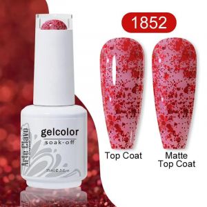 Arteclavo Vernis &Agrave; Ongles Gel Couleur Rouge Cerise Vernis Gel Semi-Permanent Pour No&euml;l Nail Art Design Bouteille En Verre Dessus Colorcard.1852. - Neuf