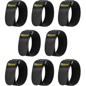 JEXNOVASHOP-Sangle Elastique avec des Bandes Anti-d&eacute;rapantes, 30x5cm(8 Pi&egrave;ces) R&eacute;sistant Polyvalent Sangles Scratch pour des Rallonges, des C&acirc;bles, des Cordes, des Tuyaux d&iquest;arrosage, des V&eacute;los - Neuf