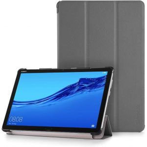 Housse Coque Compatible Pour Huawei Mediapad M5 Lite 10.1"" Etui De Protection - Avec Fonction Stand Et Auto R&eacute;veil/Sommeil,Gris - Neuf