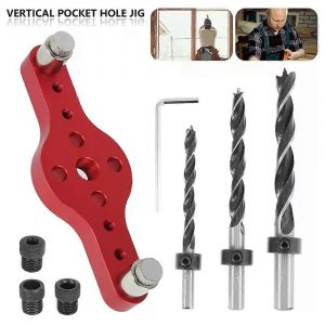 Alliage Vertical Poche Trou Gabarit Travail du bois 6/8/10mm Perçage Localisateur Goujon Bois Auto-centrage Guide de perçage Kit Perforateur Perforateur - Neuf