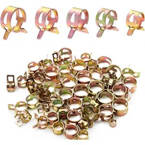 Kalanka-Lot De 50 Colliers De Serrage 5 Tailles Pour Tuyau De Carburant 5 Mm, 6 Mm, 7 Mm, 8 Mm, 9 Mm, Fixation De Collier De Tuyau De Vide De Tube De Tuyau Deau Dor&eacute; - Neuf