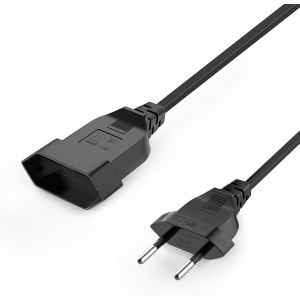 Rallonge fine, plate de 1,5 m, c&acirc;ble fin plat, 1,5 m, plat, noir - Neuf