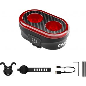 Feu Arrière Vélo Intelligent Led Avec Détection De Freinage 200 Lumens 20 Modes D'éclairage Rechargeable Usb C Étanche Ipx6 Lumiere Velo Arriere Pour Cyclisme Nocturne Et Urbain Lampe Velo - Neuf