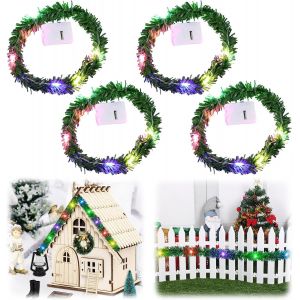 TRAHOO-Lot de 8 accessoires de lutin - Guirlande lumineuse - Mini guirlande lumineuse LED - 168 cm - Guirlande en rotin artificiel - D&eacute;coration de No&euml;l - Guirlande lumineuse miniature pour maison de - Neuf
