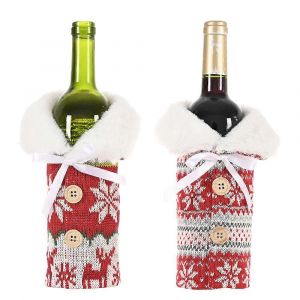 No&euml;l Chandail Bouteille De Vin De Couverture Nouveau Collier & Bouton Manteau Design-Bouteille De Vin Chandail De Couverture Pour Les D&eacute;corations De No&euml;l Bouteille De Vin Jeux De Robe De No&euml;l - Neuf