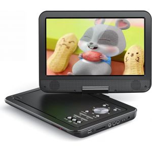 MEVRONISSHOP-Yoton Lecteur DVD Portable Voiture 12,5"" avec &Eacute;cran Pvotant HD 10,5"", Chargeur de Voiture, Fonction de Lecture de m&eacute;moire, Prise en Charge de 4 &agrave; 6 Heures de Lecture - Neuf