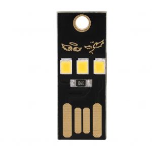 HJLIAN Mini lampe LED USB portable 0,2 W, lampe de nuit legere, substrat noir, blanc chaud - Neuf