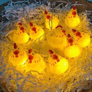 KAL-Poule Guirlande De 10 Led De Noël, Lumières De Poule, Décoratives, Pour Enfants, Lumières De Nuit, Pour École, Jardin, Chambre De Pâques Noël (1,65 M/10 Led, Poule) - Neuf