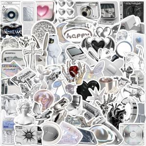 Lot De 66 Autocollants Graffiti Argentés Pour Ordinateur Portable, Voiture, Moto, Vélo, Casque, Skateboard, Guitare, Bouteille D'eau, Décoration Cool, Cadeaux - Neuf
