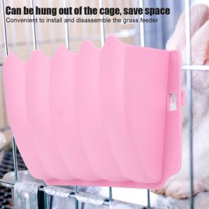 Hjlian Mangeoire A Foin En Plastique Simple Pour Animaux De Compagnie, Support Pour Lapins Et Rats (Rose) - Neuf